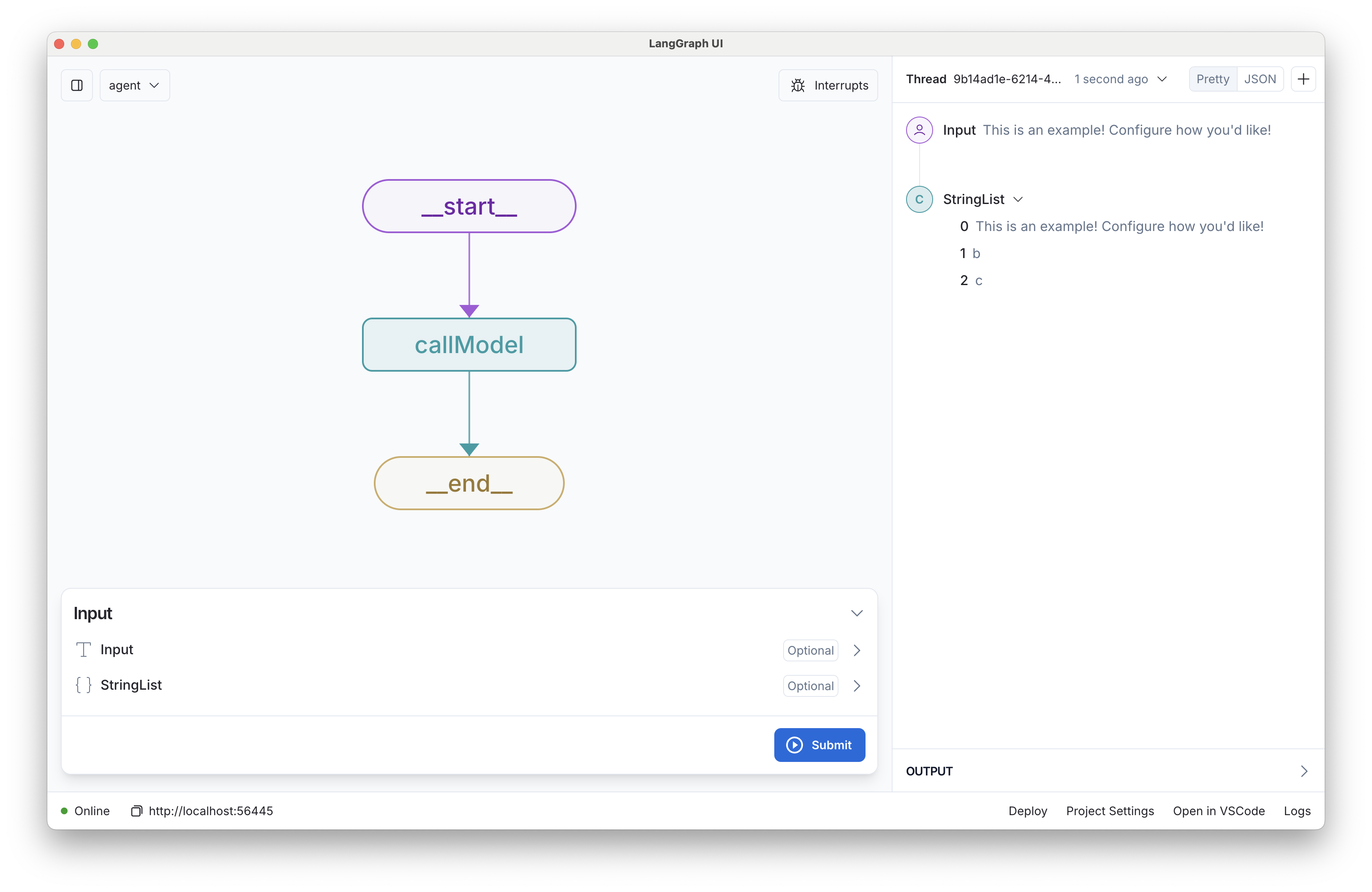 Graph view in LangGraph studio UI